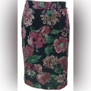 Talbots flower print pencil skirt